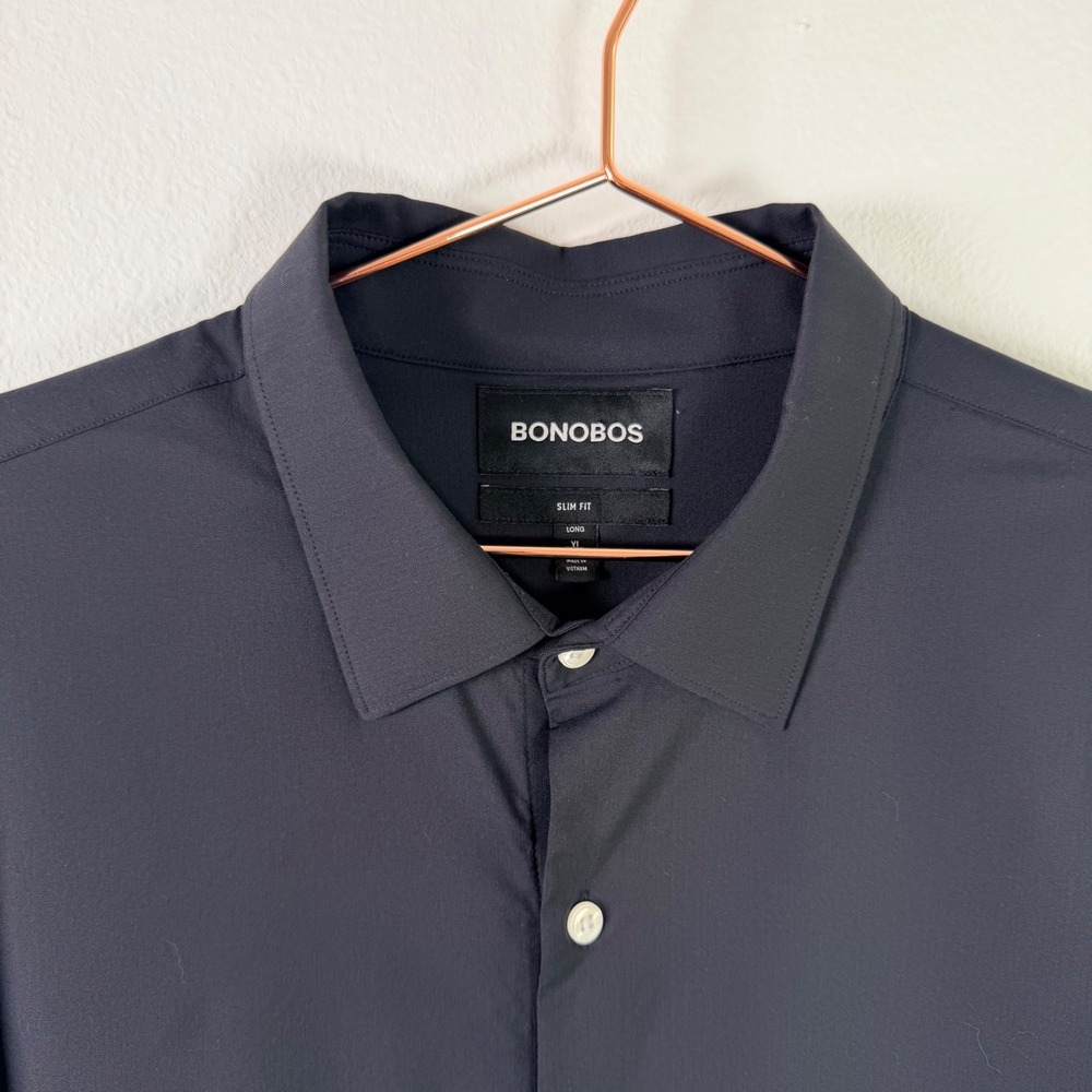 Bonobos Mens XL Long Slim Fit Performance Long Sleeve Button Front Dress Shirt